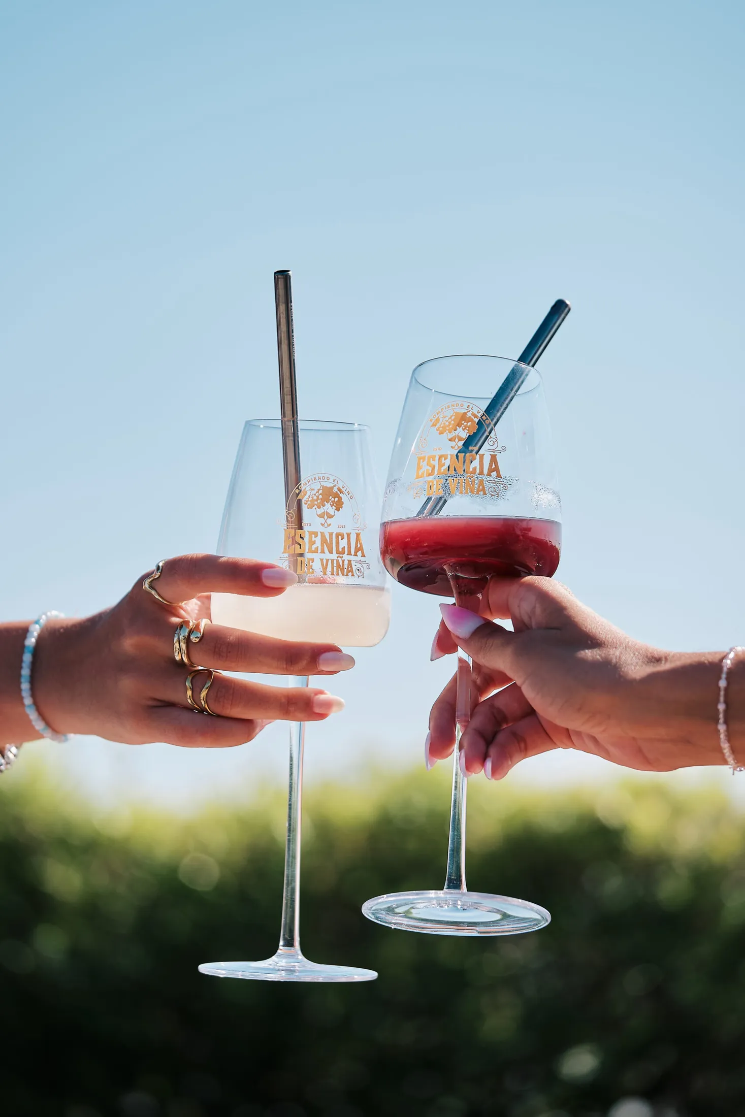A toast with white and red against the sky